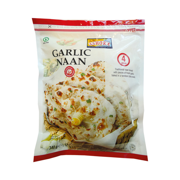 ASHOKA Garlic Naan Pastry Tandoori 4PCS/BAG 340gr