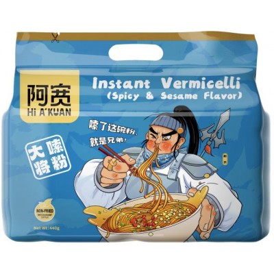 Hi A'Kuan Instant Vermicelli - Spicy Hot Flavour (4 Μερίδες) 360gr