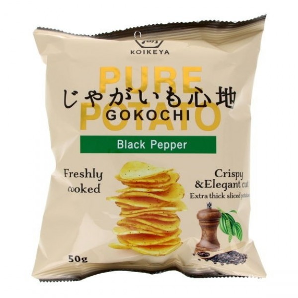 KOIKEYA CHIPS GOKOCHI PURE POTATO BLACK PEPPER 50gr